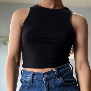 Soft black staple tank (M)
